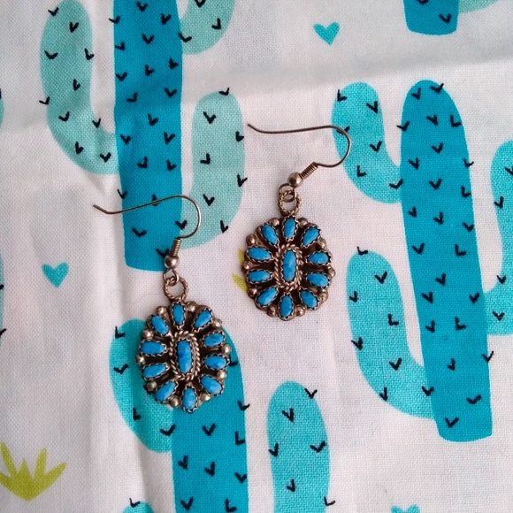 Denim Lapis Cluster Earrings - Picture 2 of 9